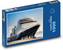 Loď - královna Alžběta, přístav Puzzle 1000 dílků - 60 x 46 cm