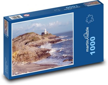 Latarnia morska - morze, wybrzeże - Puzzle 1000 elementów, rozmiar 60x46 cm