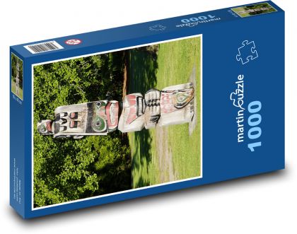 Nový Zéland - totem, socha - Puzzle 1000 dílků, rozměr 60x46 cm