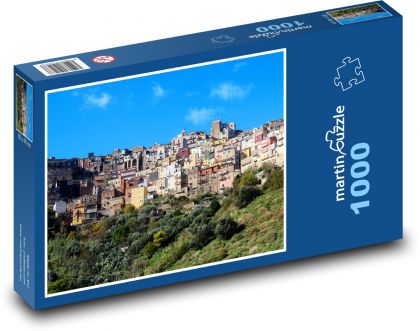 Sicílie - ostrov, domy - puzzle 1000 dílků
