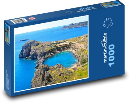 Pláž Ayios Pavlos - Kréta, ostrov - Puzzle 1000 dílků, rozměr 60x46 cm