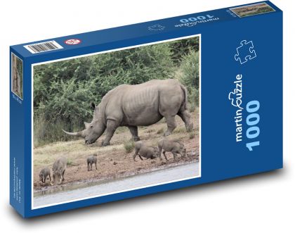 Rhino - Animal, Safari - Puzzle 1000 pieces, size 60x46 cm 