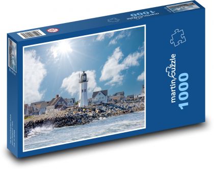Gloucester - Anglie, maják - Puzzle 1000 dílků, rozměr 60x46 cm