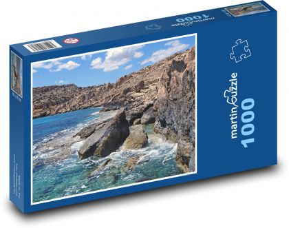 Cape greco - Kypr, moře  - Puzzle 1000 dílků, rozměr 60x46 cm