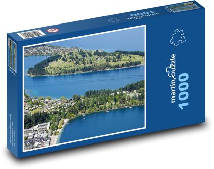 Jezero Queenstown - Nový Zéland, příroda - Puzzle 1000 dílků, rozměr 60x46 cm