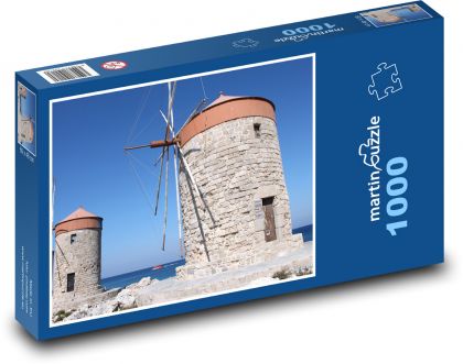 Rhodes - Greece, mill - Puzzle 1000 pieces, size 60x46 cm 