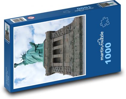 Socha svobody - západ slunce, New York city - Puzzle 1000 dílků, rozměr 60x46 cm