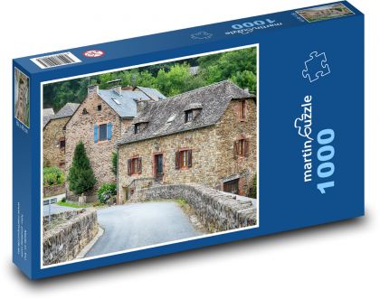 Starobylá vesnice - dům, stavba - Puzzle 1000 dílků, rozměr 60x46 cm