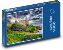Hrad - ostrov, moře Puzzle 1000 dílků - 60 x 46 cm