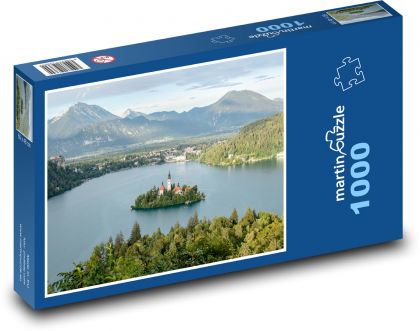 Jezioro - wyspa, punkt orientacyjny - Puzzle 1000 elementów, rozmiar 60x46 cm