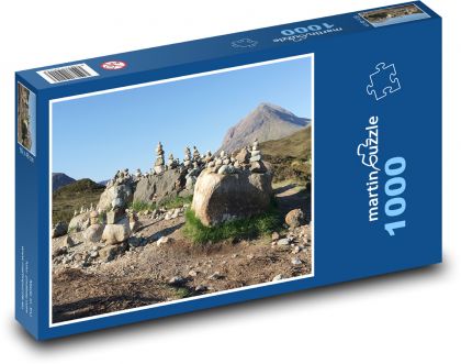 Škótsko - ostrov Skye, kamene - Puzzle 1000 dielikov, rozmer 60x46 cm