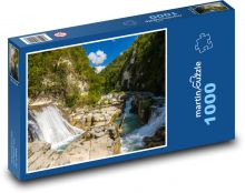 Vodopád - stromy, príroda Puzzle 1000 dielikov - 60 x 46 cm 