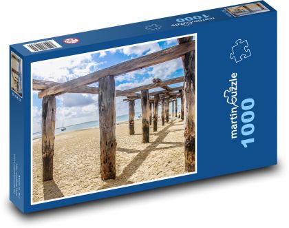 Pláž - prístavisko, pobrežie - Puzzle 1000 dielikov, rozmer 60x46 cm