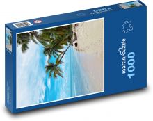 Pláž - palmy, moře Puzzle 1000 - 60x46 cm