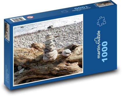 Steinhügel - Ufer, Baum - Puzzle - 1000 Teile