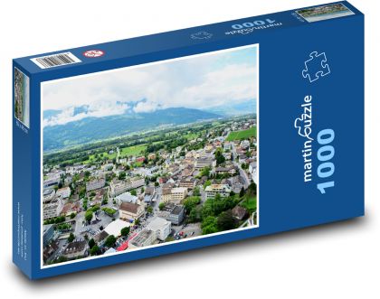 Lichtenštejnsko - město, Evropa - puzzle 1000 dílků