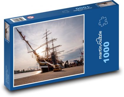 Żaglówka - Hamburg, łódź - Puzzle 1000 elementów, rozmiar 60x46 cm