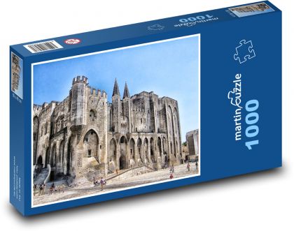 Avignon - Pápežský palác, Francúzsko - Puzzle 1000 dielikov, rozmer 60x46 cm