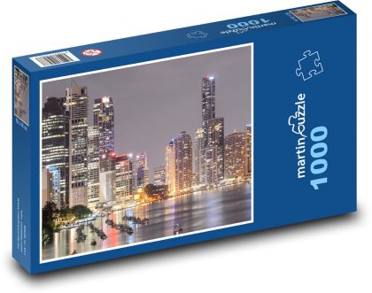 Southbank Brisbane - night city, Australia - Puzzle 1000 pieces, size 60x46 cm 