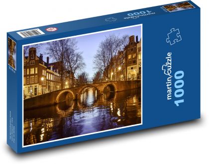 Amstrdam - canals, Netherlands - Puzzle 1000 pieces, size 60x46 cm 