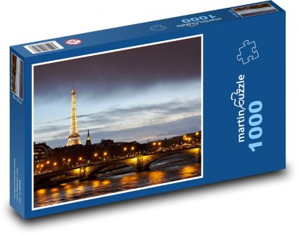 Paříž - Francie, Eiffelova věž - Puzzle 1000 dílků, rozměr 60x46 cm