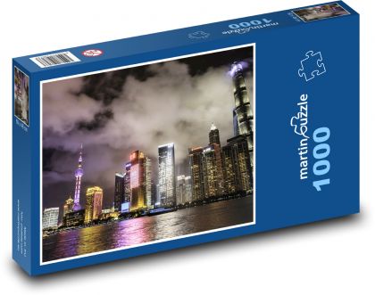 Šanghaj - mrakodrapy, Čína - Puzzle 1000 dielikov, rozmer 60x46 cm