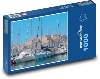 Marseille - prístav, lode - Puzzle 1000 dielikov, rozmer 60x46 cm