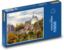 Skala - kostol, jeseň Puzzle 1000 dielikov - 60 x 46 cm 