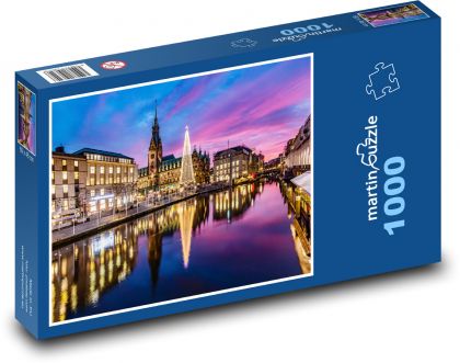 Hamburg - Vánoce, město - puzzle 1000 dílků