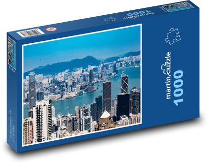 Hong Kong - město, panorama - Puzzle 1000 dílků, rozměr 60x46 cm