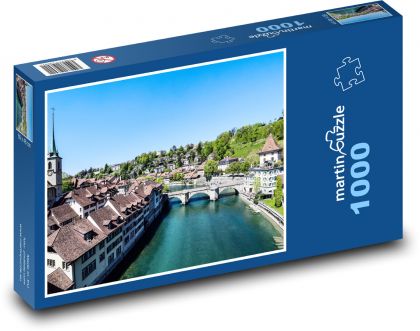 City - river, bridge - Puzzle 1000 pieces, size 60x46 cm 