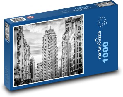Mrakodrap - Madrid, Španělsko - Puzzle 1000 dílků, rozměr 60x46 cm