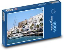 Řecko - město, přístav Puzzle 1000 dílků - 60 x 46 cm