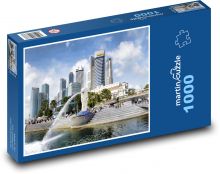 Singapur - Ázia, mesto Puzzle 1000 dielikov - 60 x 46 cm 