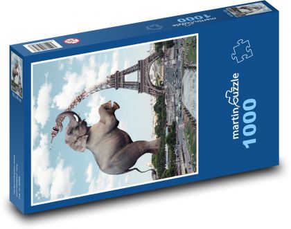 Elephant - Eiffel Tower, Paris - Puzzle 1000 pieces, size 60x46 cm 
