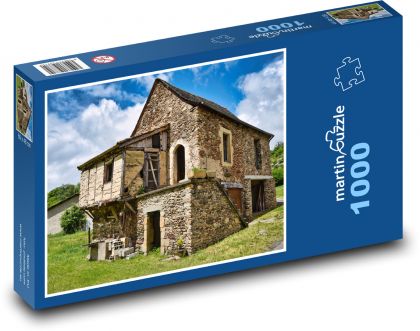 Kamenný dům - stavba, venkov - puzzle 1000 dílků