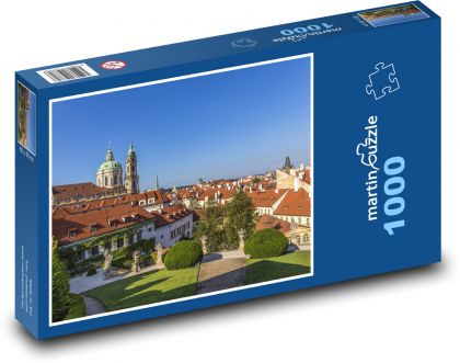 Miasto - budynki, park - Puzzle 1000 elementów, rozmiar 60x46 cm