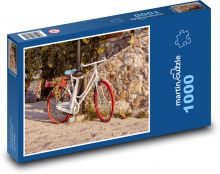 Bicykel s červenými kolieskami Puzzle 1000 dielikov - 60 x 46 cm 