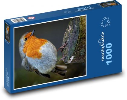 Lippenstift auf einem Stumpf - ein Vogel im Wald - Puzzle - 1000 Teile