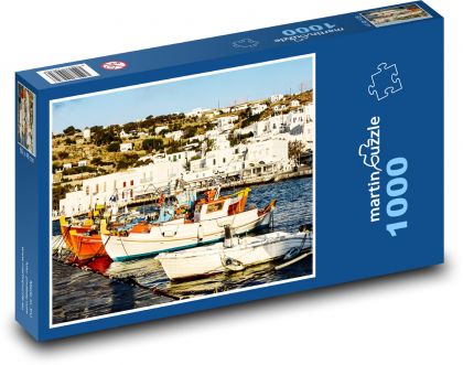 Přístav - rybářské lodě - puzzle 1000 dílků