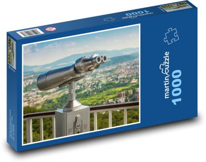 Dalekohled - vyhlídková věž - Puzzle 1000 dílků, rozměr 60x46 cm