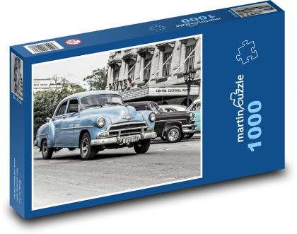 Samochód - niebieski, samochód - Puzzle 1000 elementów, rozmiar 60x46 cm