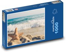 Wellen auf See - Seesterne, Strand Puzzle 1000 Teile - 60 x 46 cm