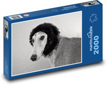 Elegant greyhound, black and white portrait Puzzle 2000 pieces - 90 x 60 cm