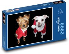 Vianočné psy v obleku Puzzle 2000 dielikov - 90 x 60 cm