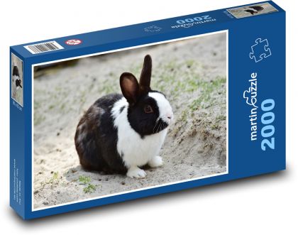 Černobílý králík - puzzle 2000 dílků