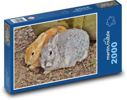 Szary i zardzewiały królik - Puzzle 2000 elementów, rozmiar 90x60 cm