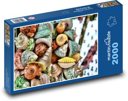 Farebné mušle z mora - Puzzle 2000 dielikov, rozmer 90x60 cm 