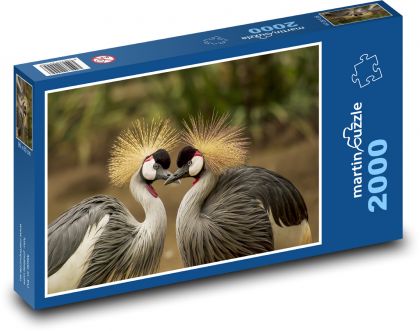 Zakochane królewskie żurawie - Puzzle 2000 elementów, rozmiar 90x60 cm
