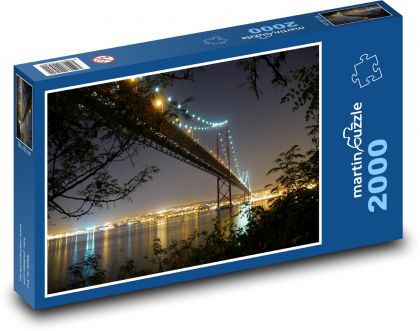 Lisabonský most v noci - Puzzle 2000 dielikov, rozmer 90x60 cm 